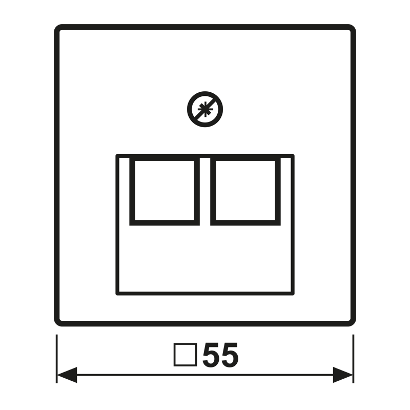 afdekplaat contactdoos jung-3 afdekplaat contactdoos jung-3