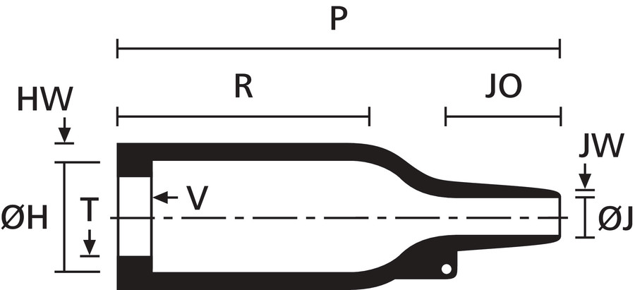 HellermannTyton - Krimpspruitstuk - 154-41-G PO-X BK 401-54780 
