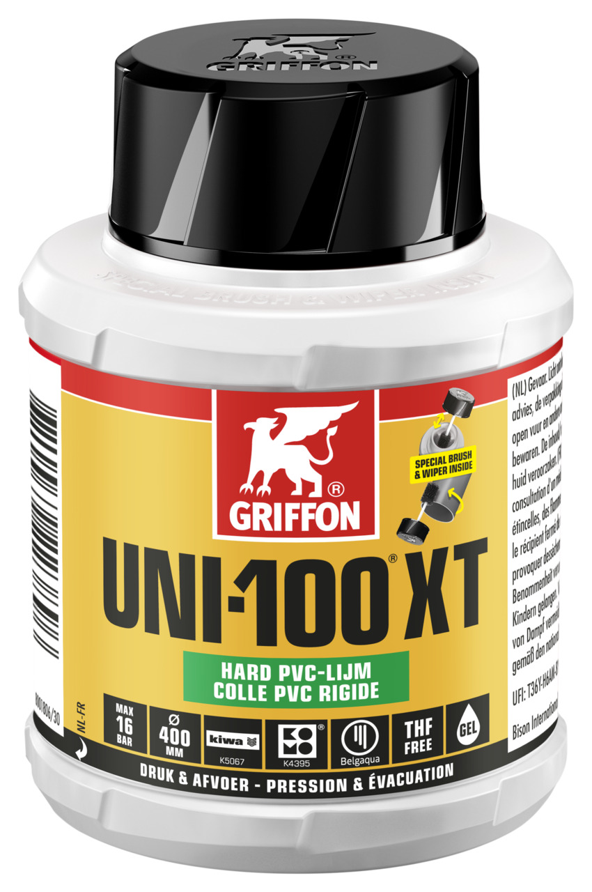 Griffon Uni-100 pvc lijm 250ml <315mm Griffon Uni-100 pvc lijm 250ml <315mm