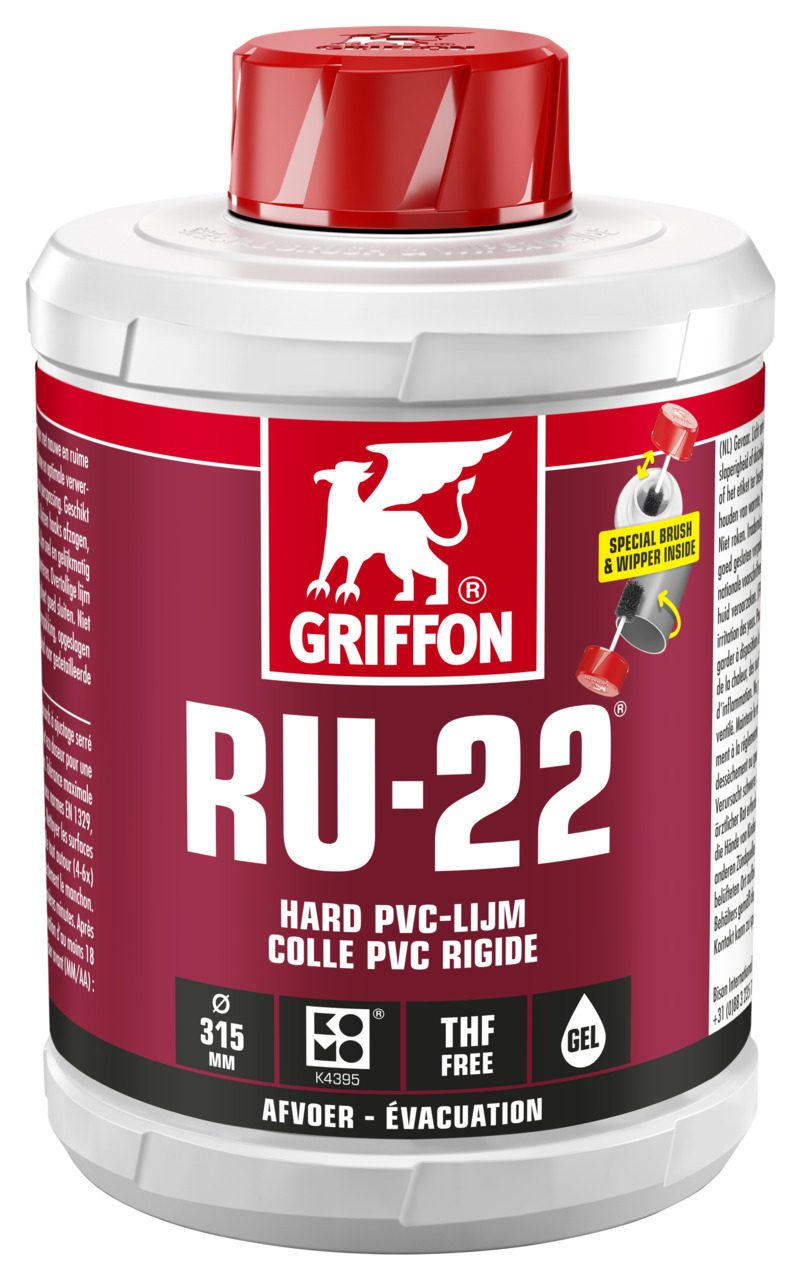 Griffon RU-22 pvc lijm 1l <315mm Griffon RU-22 pvc lijm 1l <315mm