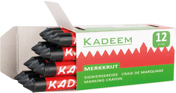 Kadeem merkkrijt zwart 12st Kadeem merkkrijt zwart 12st
