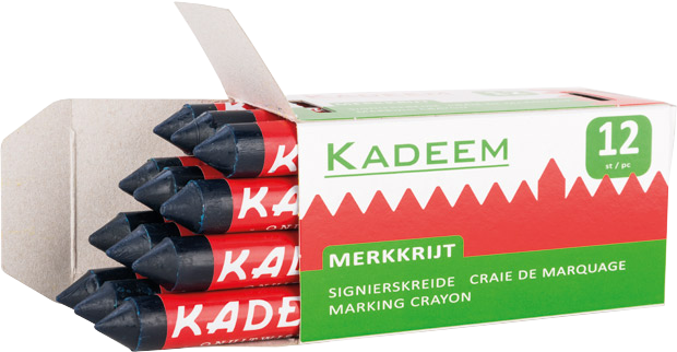 Kadeem merkkrijt blauw 12st Kadeem merkkrijt blauw 12st
