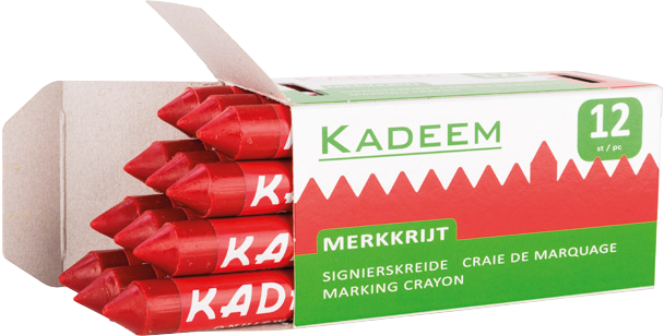 Kadeem merkkrijt rood 12st Kadeem merkkrijt rood 12st