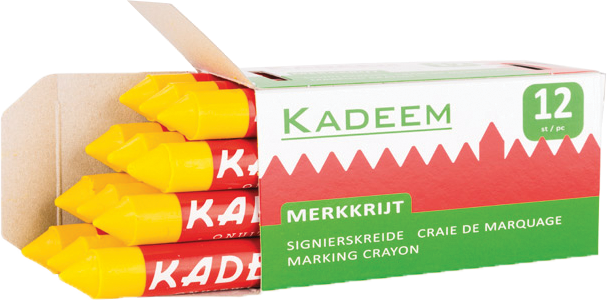 Kadeem merkkrijt geel 12st Kadeem merkkrijt geel 12st