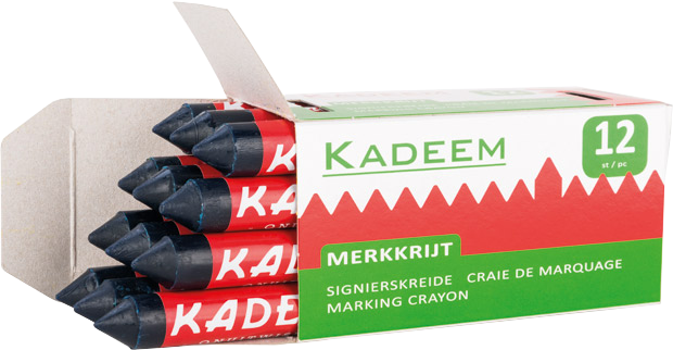 Kadeem merkkrijt blauw 12st Kadeem merkkrijt blauw 12st