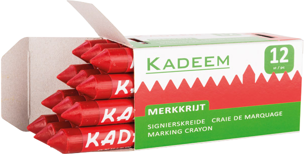 Kadeem merkkrijt rood 12st Kadeem merkkrijt rood 12st